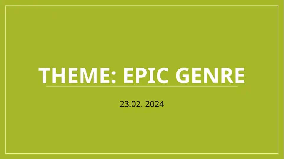 Epic genre in literature