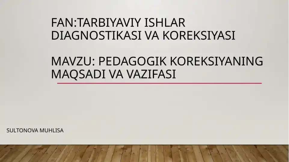 Pedagogik koreksiya