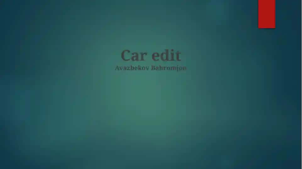 Avtomobil tahriri (Car editing)