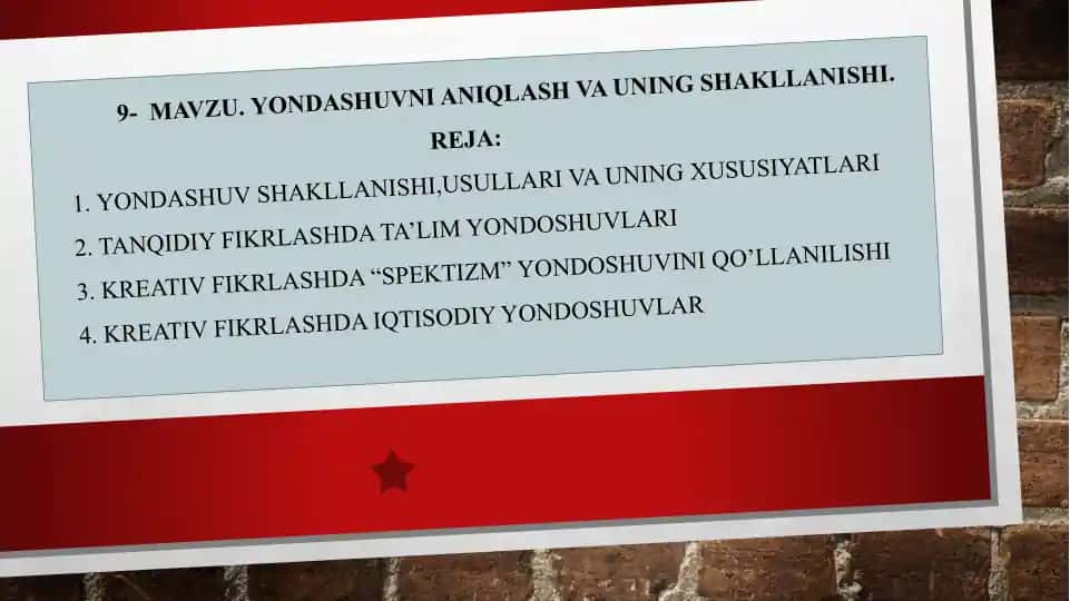 Yondashuvning shakllanishi va uning ahamiyati