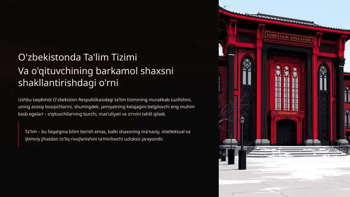 O'zbekistonda Ta'lim Tizimi