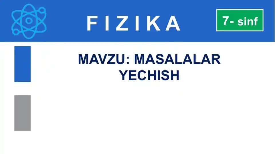 Fizika masalalar yechish