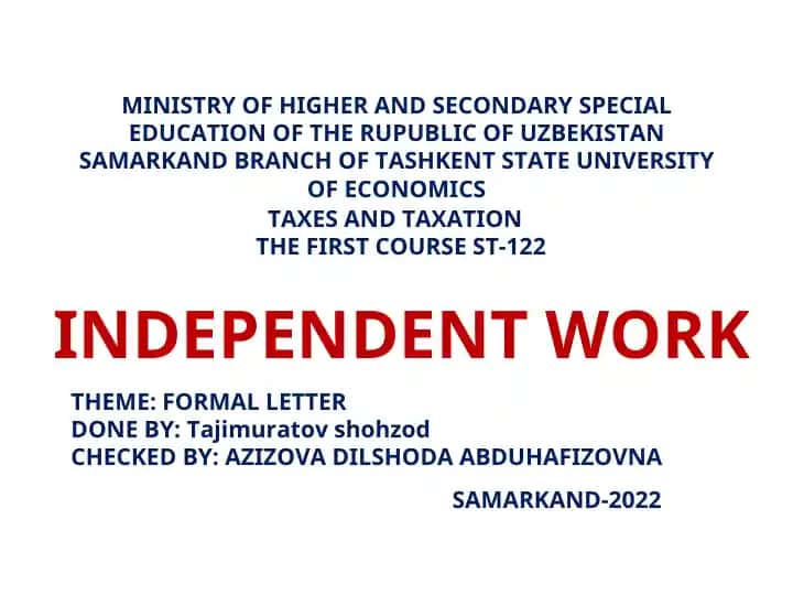 Formal letter