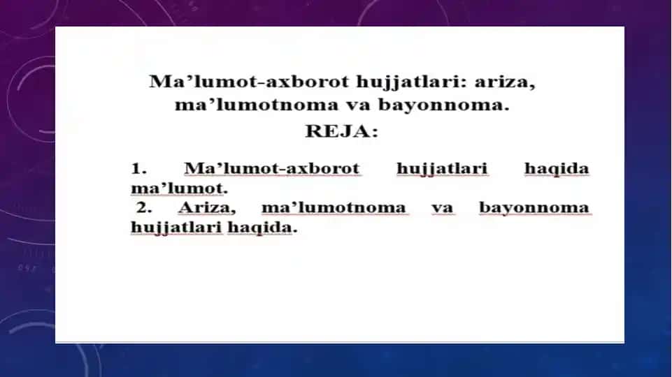 Ma’lumot-axborot hujjatlari