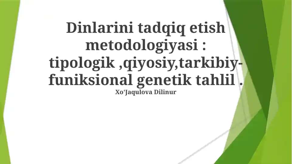 Dinlarini tadqiq etish metodologiyasi