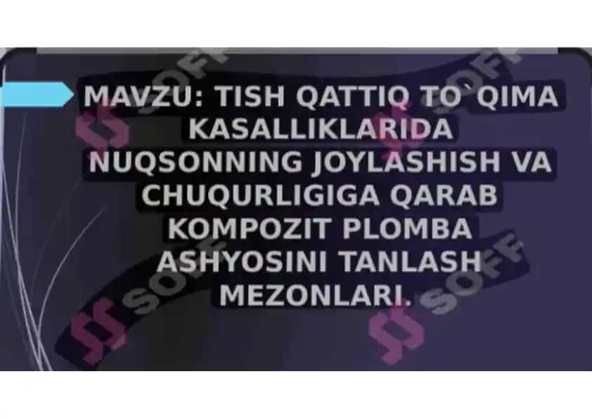 TISH QATTIQ TO’ QIMA KASALLIKLARIDA NUQSONNING JOYLASHISH VA CHUQURLIGIGA QARAB KOMPOZIT PLOMBA