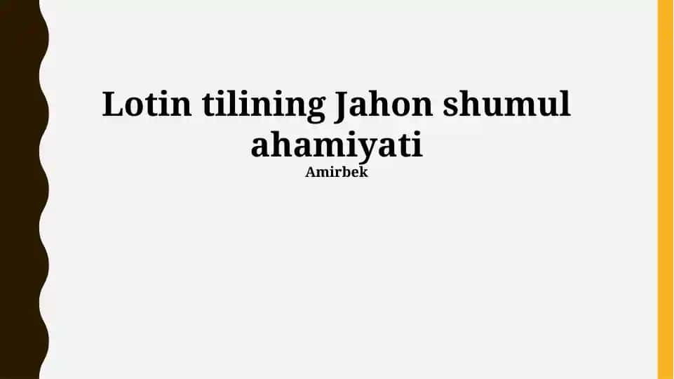 Lotin tilining Jahon shumul ahamiyati