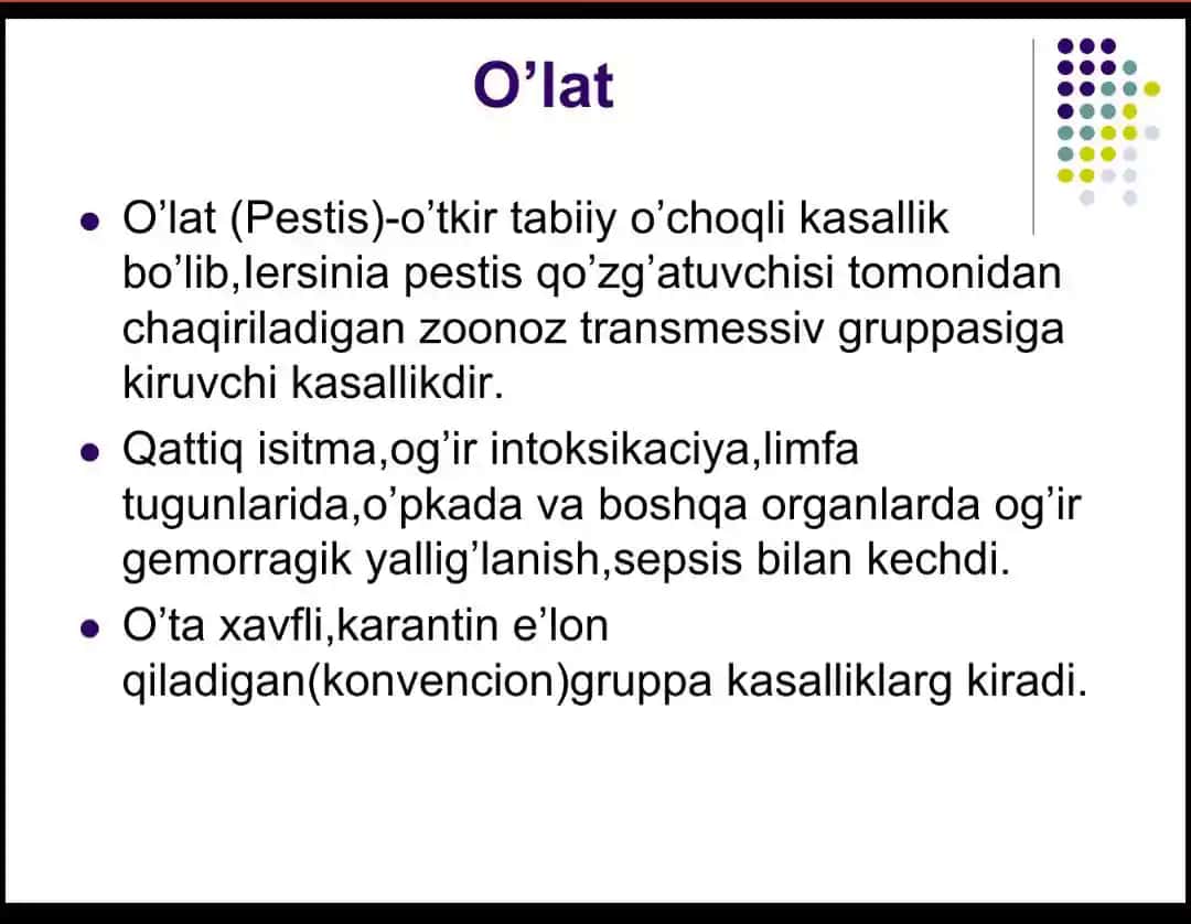 O'lat (Pestis)