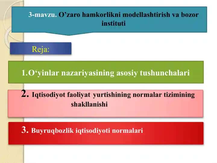 O‘yinlar nazariyasining asosiy tushunchalari