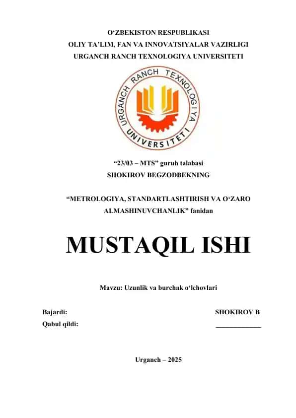 Uzunlik va burchak o‘lchovlari
