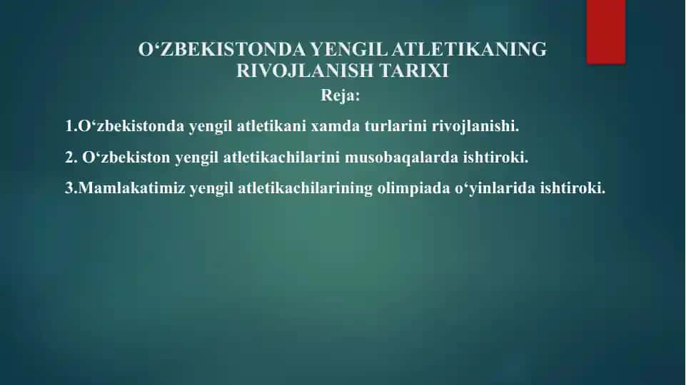 O‘zbekistonda Engil Atletikaning Rivojlanish Tarixi
