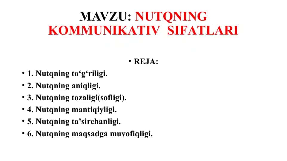 NUTQNINGKОMMUNIKАTIVSIFАTLАRI