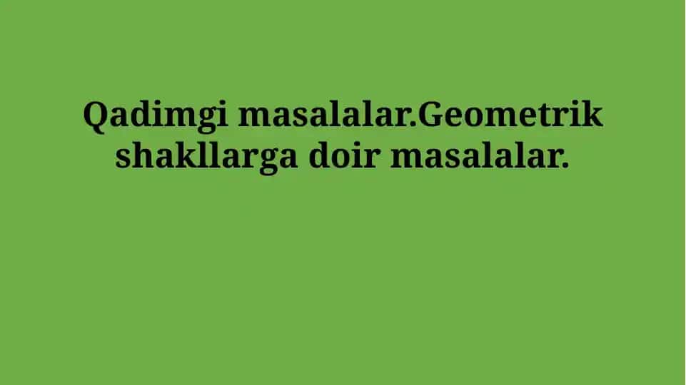 Qadimgi geometriya tarixi
