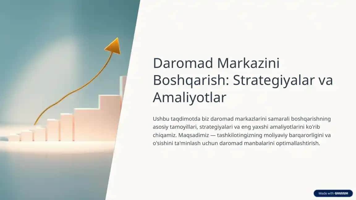 Daromad Markazini Boshqarish: Strategiyalar va Amaliyotlar