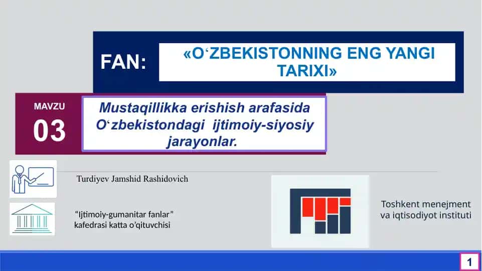 O‘zbekistondagi Ijtimoiy-siyosiy jarayonlar