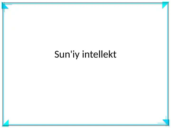 Sun'iy intellekt