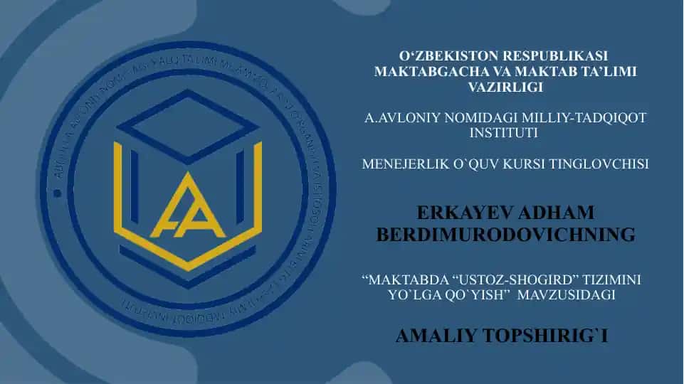 “Ustoz-shogird” tiziminiyo`lga qo`yish