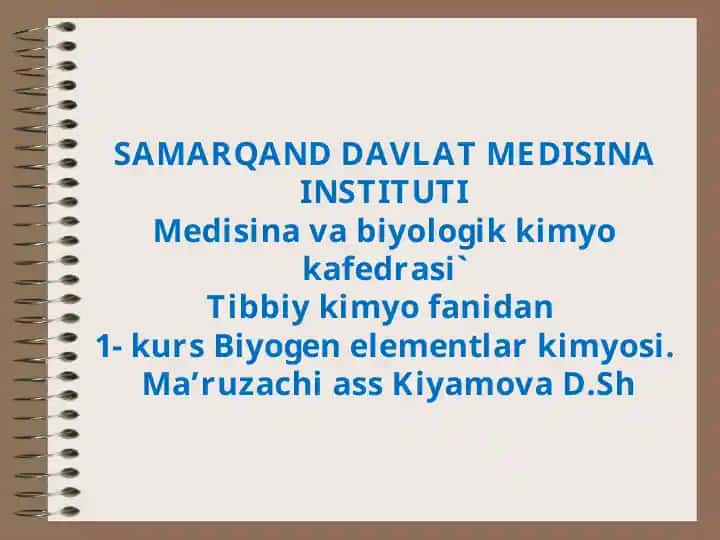 Biyogen elementlar kimyosi