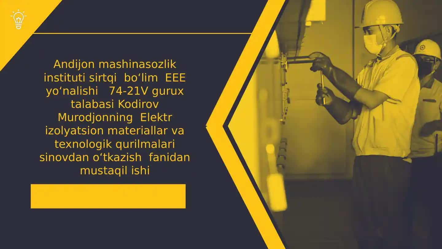 Elektr uskunalarini sinashda xavfsizlik talablari