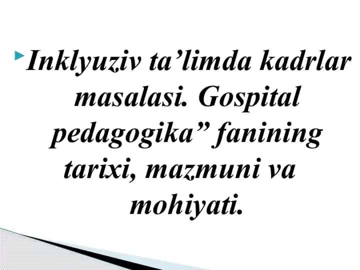 Inklyuziv ta'limda kadrlar masalasi