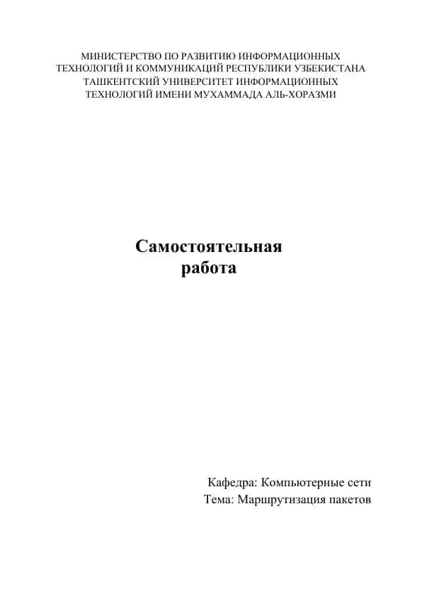 Маршрутизация пакетов