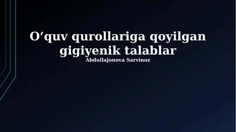 Maktab anjomlariga gigiyenik talablar