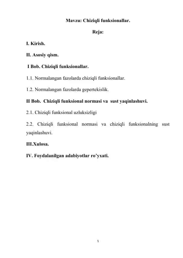Chiziqli funksionallar