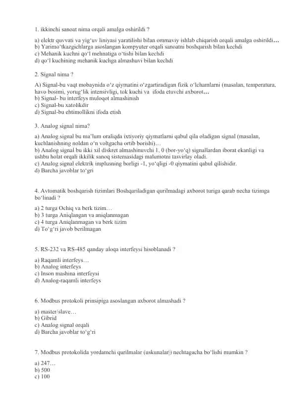 Avtomatik boshqarish tizimlari