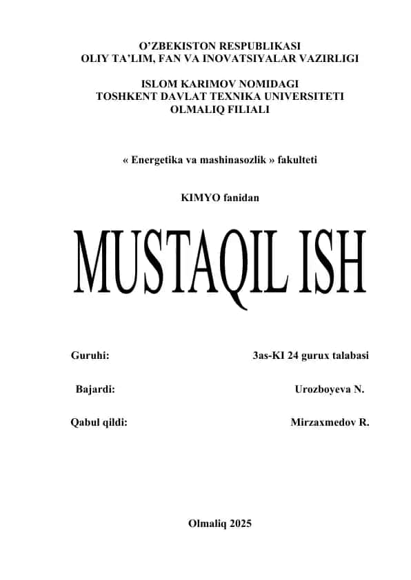 METALLARNI KORROZIYADAN SAQLASH UCHUN QAYSI MODDALARDAN FOYDALANILADI