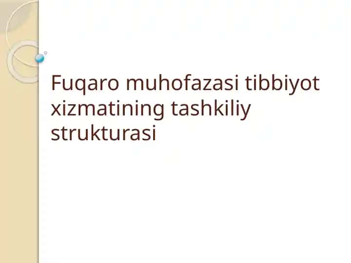 Fuqaro muhofazasi tibbiyot xizmatining tashkiliy strukturasi