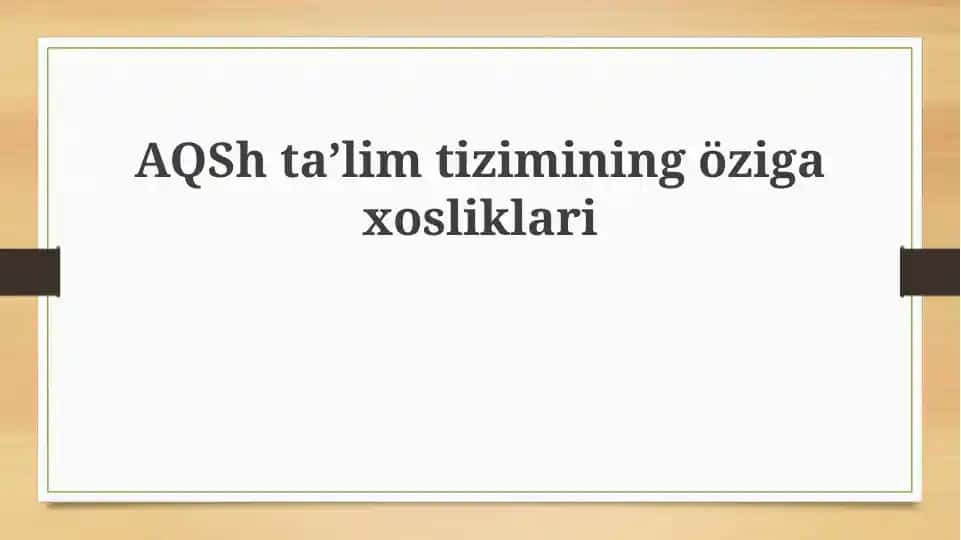 AQSh ta'lim tizimi