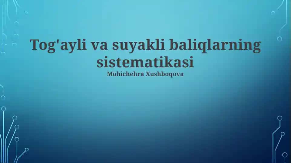 Tog'ayli va suyakli baliqlarning sistematikasi