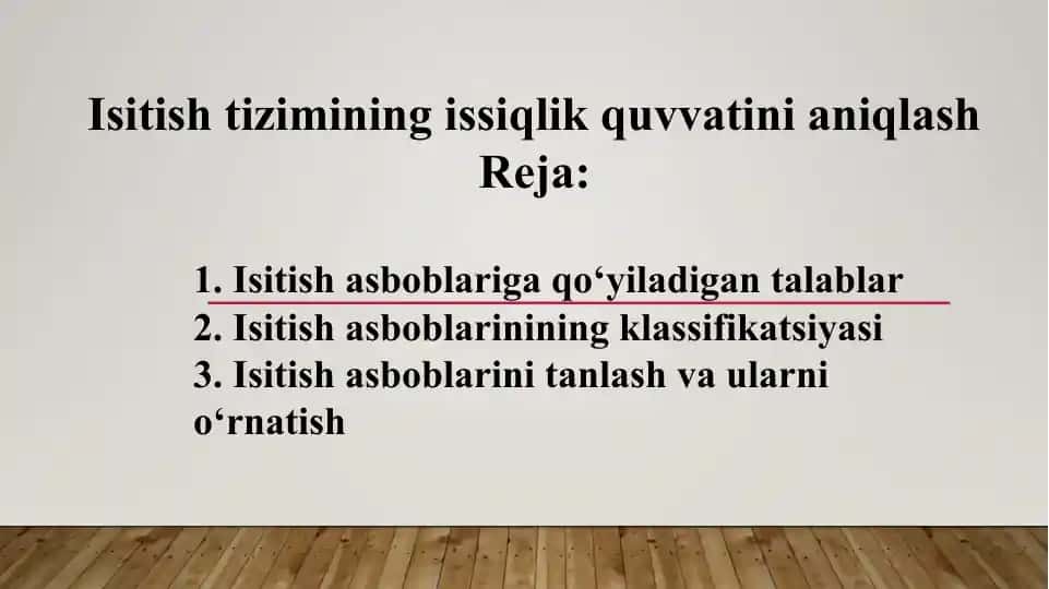 Isitish tizimining issiqlik quvvatini aniqlash