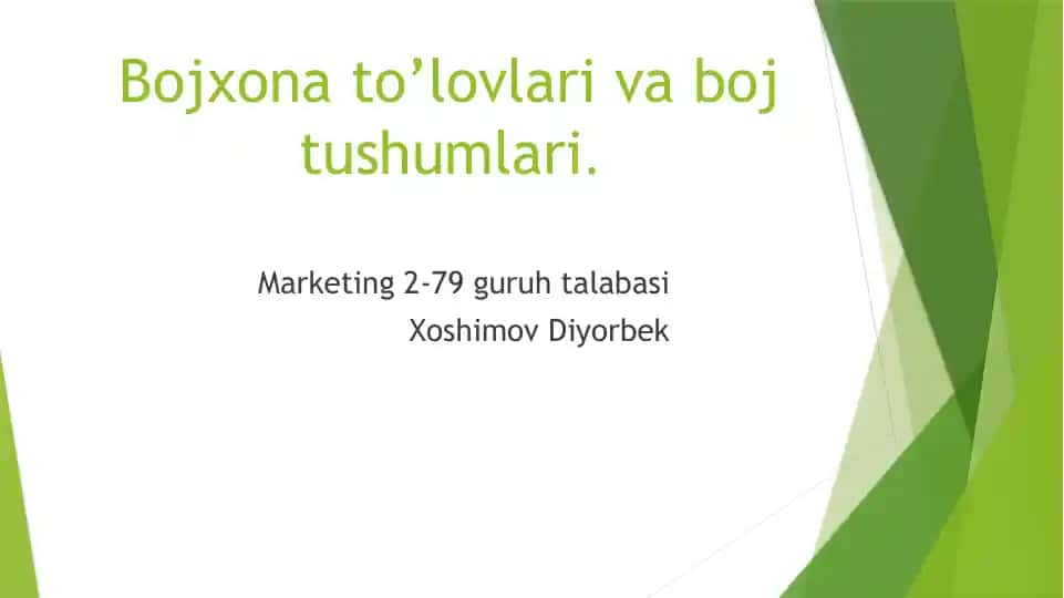 Bojxona to’lovlari va boj tushumlari