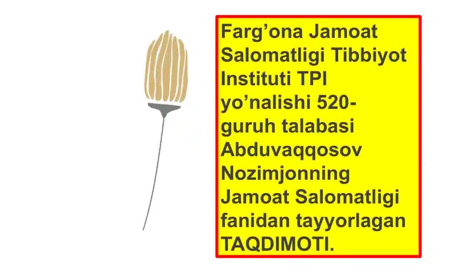 Statsionar muassasalarining ish faoliyatini tashkil qilish