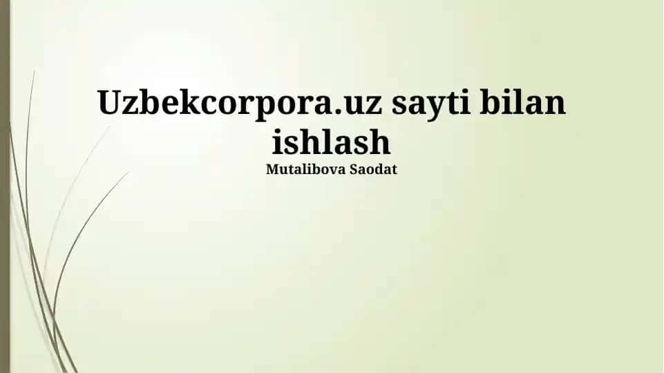 Uzbekcorpora.uz sayti bilan ishlash