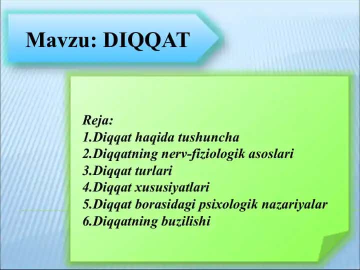 Diqqat haqida taqdimot