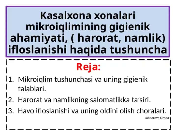 Mikroiqlimning gigienikahamiyati