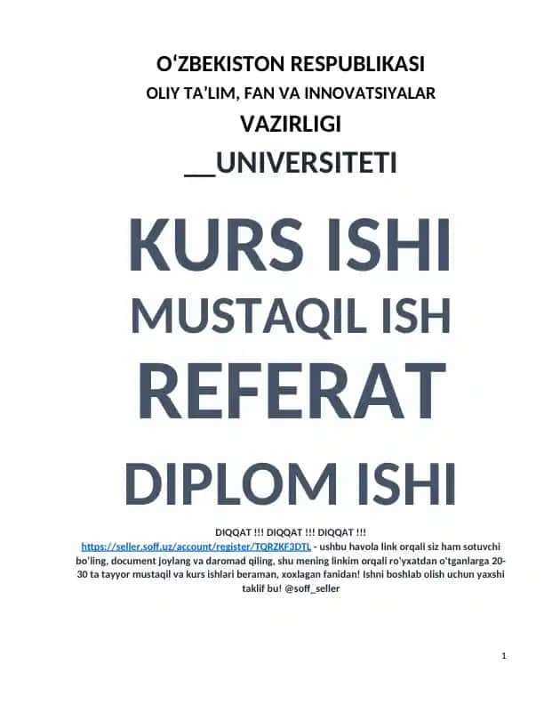 Jahon iqtisodiyotining globallashuvi va mamlakatimizning jahon iqtisodiyotidagi o‘rni (Kurs ishi)