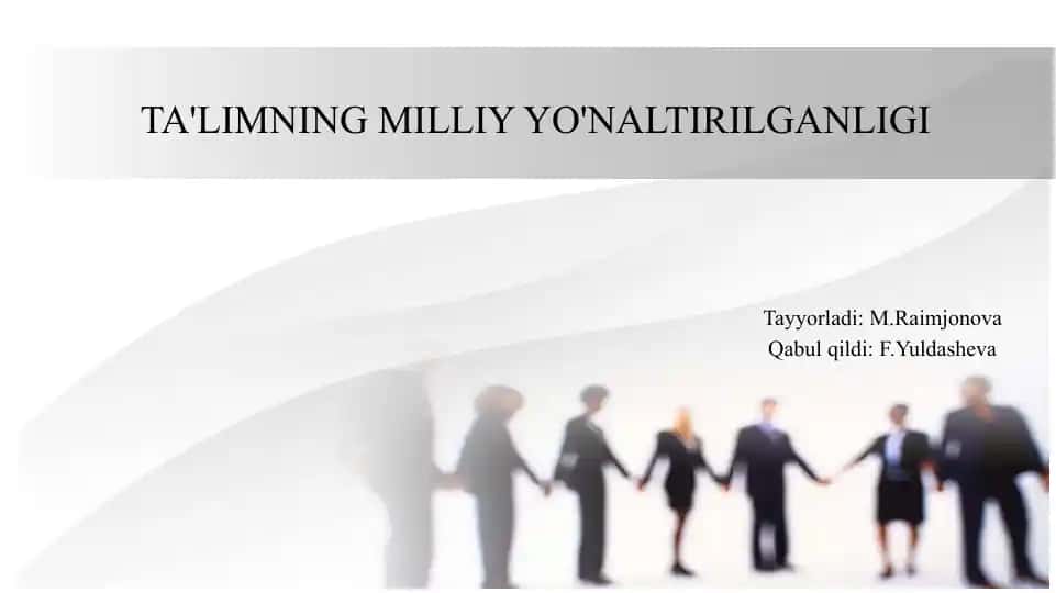 Ta'limning Milliy Yo'naltirilganligi