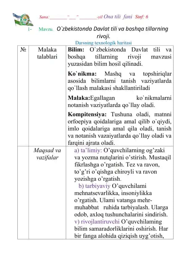 O`zbekistonda Davlat tili va boshqa tillarning rivoji