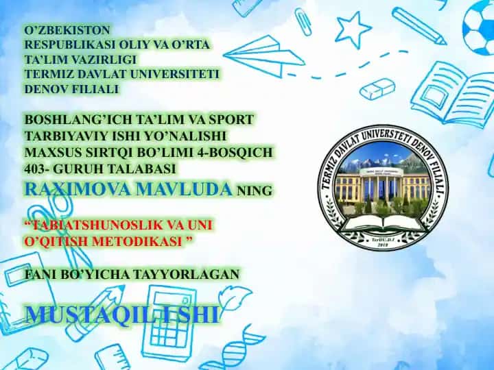 3-sinf tabiatshunoslik darsligini tahlil qilish va taqriz yozish