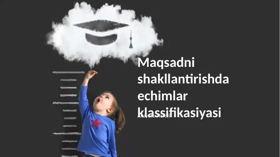 Maqsadni shakllantirishda yechimlar klassifikasiyasi