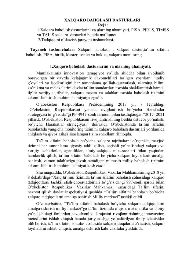 Xalqaro Baholash Dasturlari