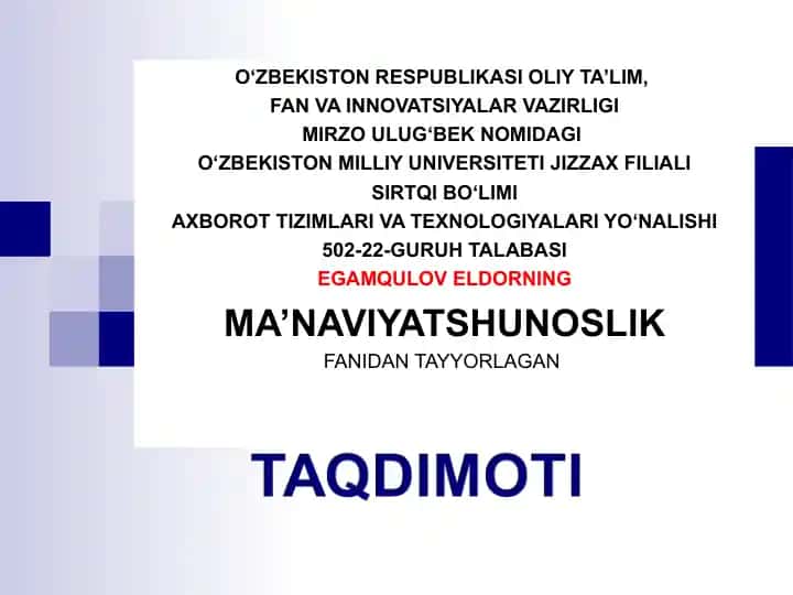 Ma’naviyat va Madaniyat