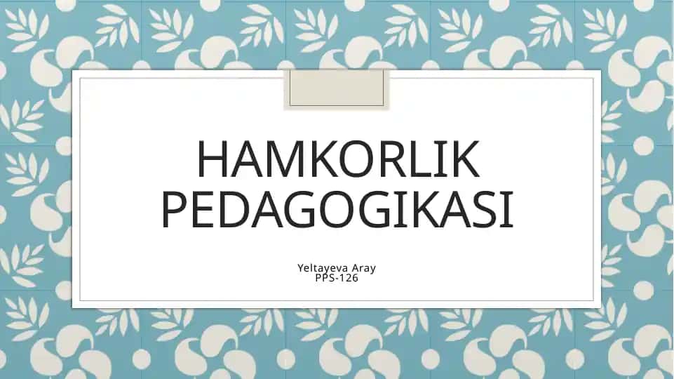 Hamkorlikpedagogikasi