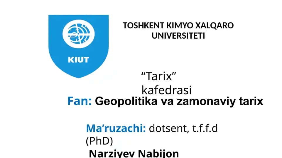 Geopolitikava zamonaviy tarix