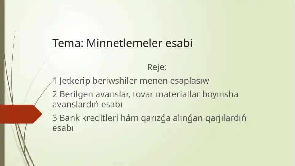 Jetkerip beriwshiler menen esaplasıw