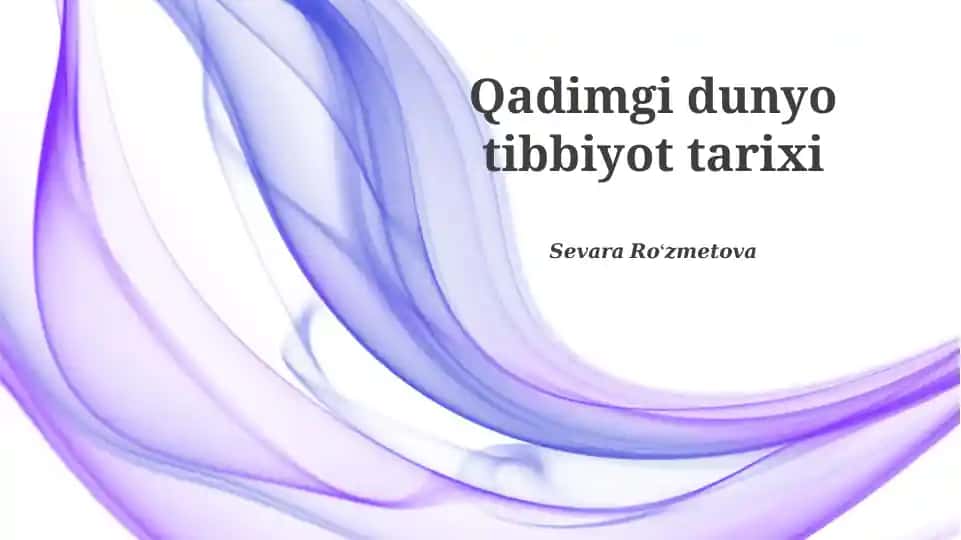 Qadimgi dunyo tibbiyot tarixi