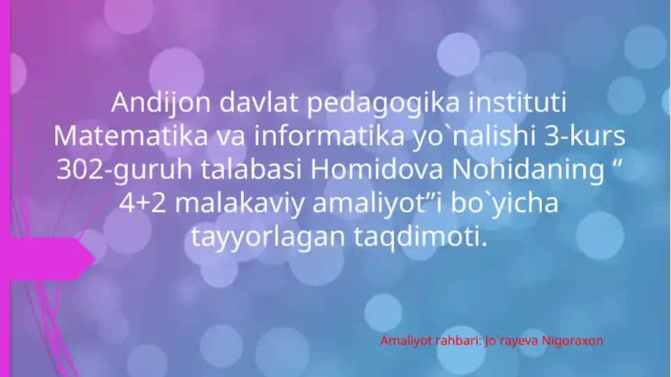 Amaliyot "4+2" malakaviy amaliyot